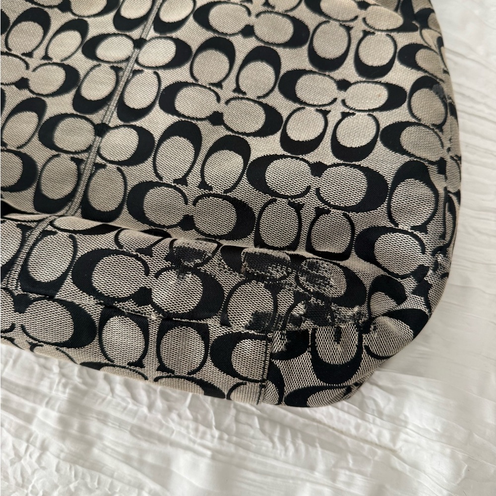 Coach Black and grey Signature Shoulder Hobo - Picture 8 of 9